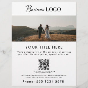 ビジネス向けプロモーション写真と文字QRコード結婚s チラシ