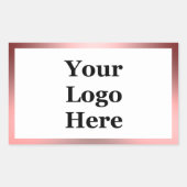 ビジネス向けホワイトピンクつや消しメタルあなたのロゴを見る 長方形シール (正面)