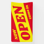 ビジネス向け屋外サインを今すぐ開くバナー 横断幕 (縦)