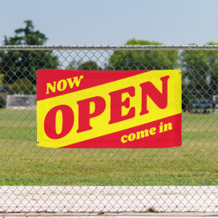 ビジネス向け屋外サインを今すぐ開くバナー 横断幕