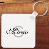 ビジネス向けQRコードのグラデーションを最小限に抑えモノグラムのる キーホルダー (裏面)