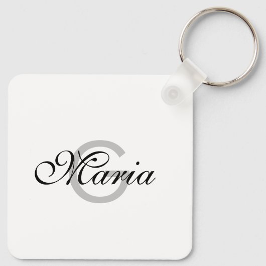 ビジネス向けQRコードのグラデーションを最小限に抑えモノグラムのる キーホルダー (裏面)