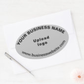 ビジネス向けWebサイト（灰色の楕円の形状ステッカー） 楕円形シール (封筒)