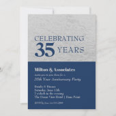 ビジネス周年 ネイビー シルバー 招待状 (正面)