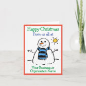 ビジネス団体や組織雪だるま会社クリスマス カード (正面)