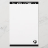 ビジネス固定型の白黒 便箋 (正面)