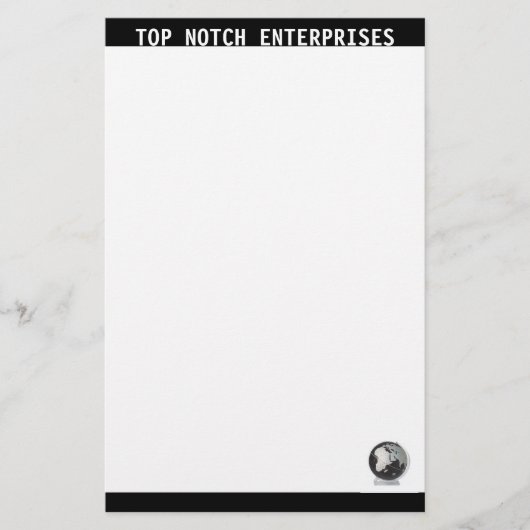 ビジネス固定型の白黒 便箋 (正面)