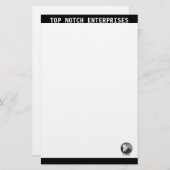 ビジネス固定型の白黒 便箋 (正面/裏面)