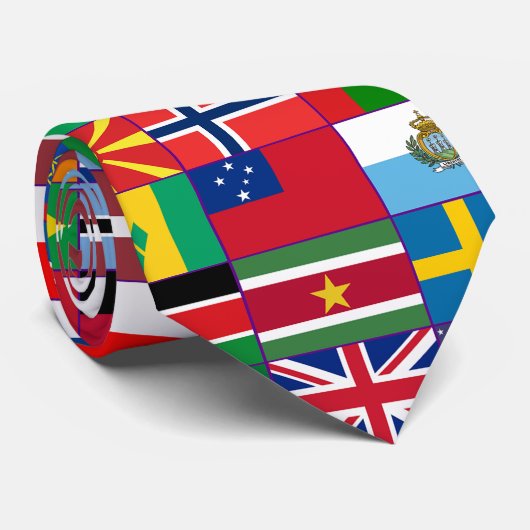 ビジネス国際的マン世界の国旗 ネクタイ (ロール)