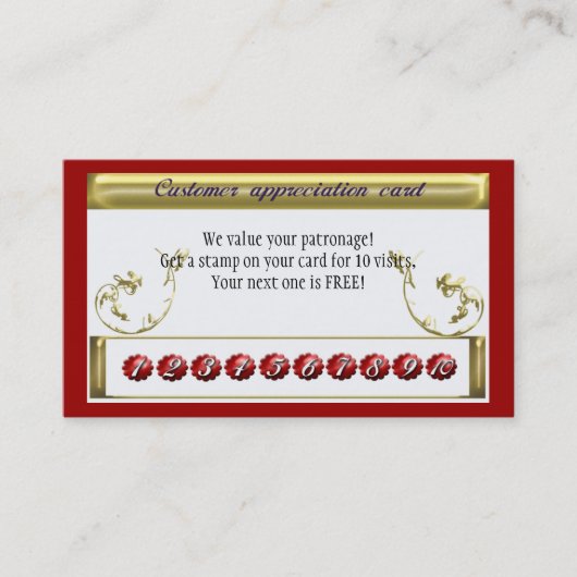 ビジネス報酬を繰り返して下さい ロイヤリティカード (正面)