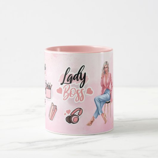 ビジネス女性の夢とゴール マグカップ (中央)