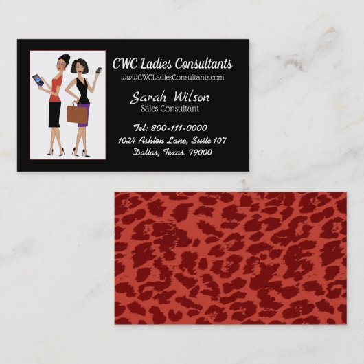 「ビジネス女性」名刺 名刺 (正面/裏面)