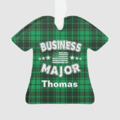 ビジネス学生Noスリープマネグリーンプレイド オーナメント (正面)