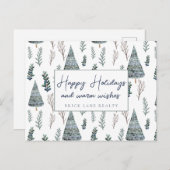 ビジネス実在エステートハッピーホリデイズクラシーグリーン シーズンポストカード (正面/裏面)