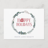 ビジネス実在エステートハッピーホリデイズグリーンリース シーズンポストカード (正面)