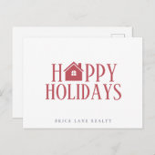 ビジネス実在エステートハッピーホリデー シーズンポストカード (正面/裏面)