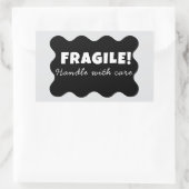 ビジネス対応の黒い気に壊れるハンドル 長方形シール (バッグ)