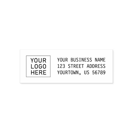 ビジネス差出人住所とカスタムロゴ セルフインキングスタンプ (デザイン)