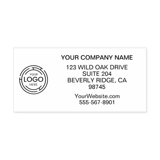 ビジネス差出人住所のロゴ セルフインキングスタンプ (デザイン)