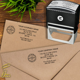 ビジネス差出人住所のロゴ セルフインキングスタンプ