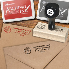 ビジネス差出人住所のロゴ ラバースタンプ