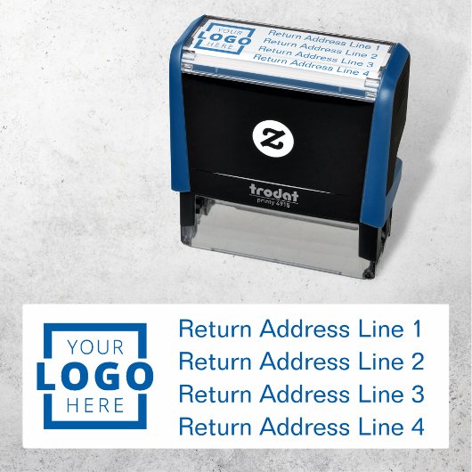 ビジネス差出人住所カスタマイズロゴ セルフインキングスタンプ