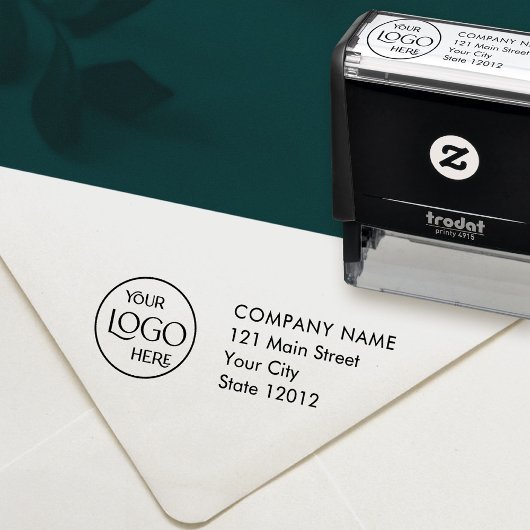 ビジネス差出人住所プロフェッショナルのロゴモダン セルフインキングスタンプ