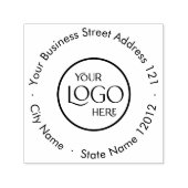 ビジネス差出人住所プロフェッショナルロゴラウンド セルフインキングスタンプ (デザイン)