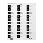 ビジネス差出人住所ラベルブラックのロゴ ラベル (フルシート)