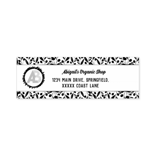 ビジネス差出人住所会社のロゴ セルフインキングスタンプ (デザイン)