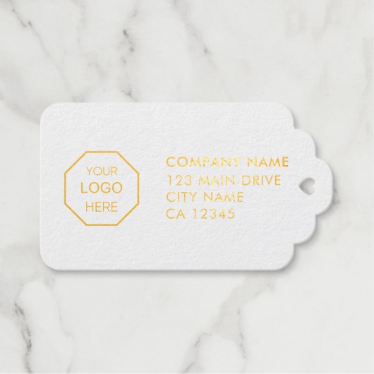 ビジネス差出人住所 |自己モダンプロフェッショナル ギフトタグ (正面 (横))