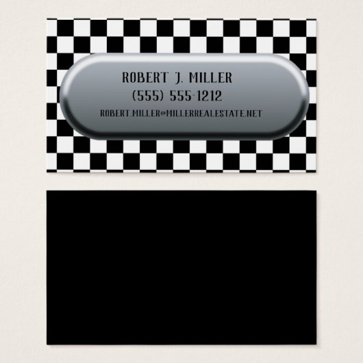 ビジネス市松模様にプロファイルカードのフラグ (正面&裏面)