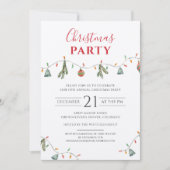 ビジネス年次クリスマスホリデーパーティー 招待状 (正面)