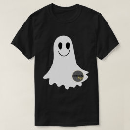 ビジネス幽霊ロゴ付き可愛いブランドホワイト色 Tシャツ