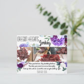 ビジネス広告のカードラベンダーハイビスカスon Wh ポストカード (スタンド正面)