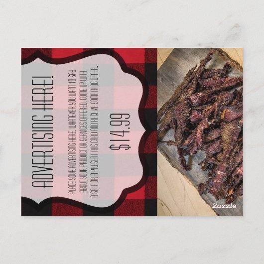 ビジネス広告のカード赤バッファローのプレイドベア ポストカード (裏面)