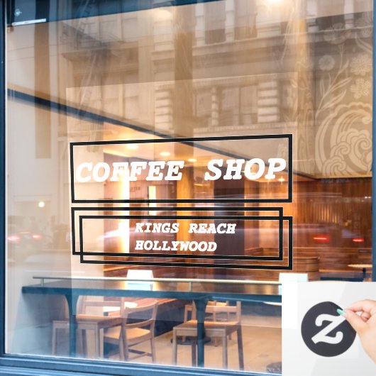 ビジネス広告のパーソナライズされた宣伝 ウィンドウサイン (カフェ窓)