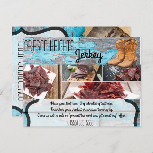 ビジネス広告ズカードブルーウッドバーンドアブー ポストカード (正面/裏面)