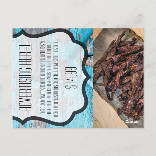 ビジネス広告ズカードブルーウッドバーンドアブー ポストカード (裏面)