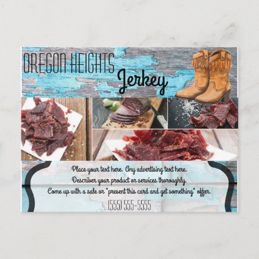 ビジネス広告ズカードブルーウッドバーンドアブー ポストカード (正面)