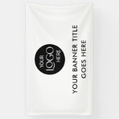 ビジネス広告ロゴ白プロフェッショナル 横断幕 (縦)