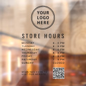 ビジネス店舗営業時間ロゴQRコード ウィンドウサイン (シート2)