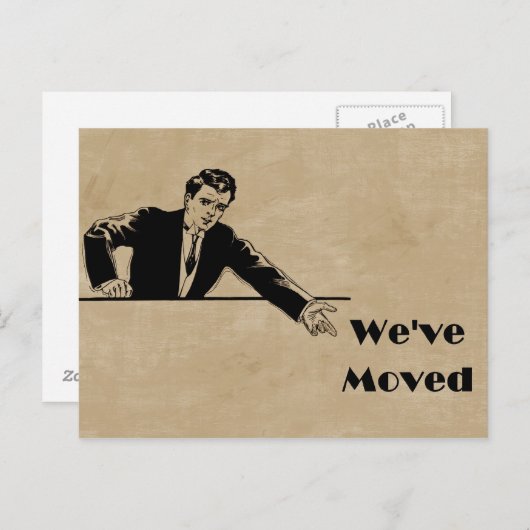 ビジネス引っ越しました発表カード 案内ポストカード (正面/裏面)