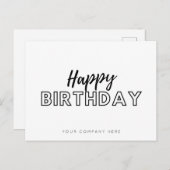 ビジネス従業員のハッピーバースデー ポストカード (正面/裏面)