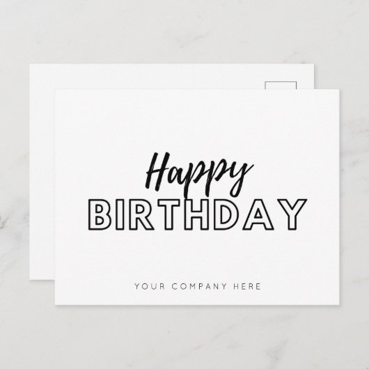 ビジネス従業員のハッピーバースデー ポストカード (正面/裏面)