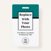 ビジネス従業員の写真バッジとバーコードの予算 バッジ (正面)