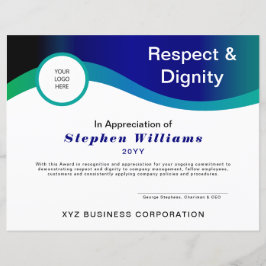 ビジネス従業員の尊敬と尊厳の賞