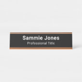 ビジネス従業員スタッフのブラックデスク名プレート デスクネームプレート (正面)