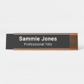 ビジネス従業員スタッフのブラックデスク名プレート デスクネームプレート (正面)