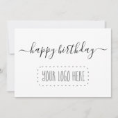 ビジネス従業員ハッピーバースデーカード – ロゴの追加 サンキューカード (正面)